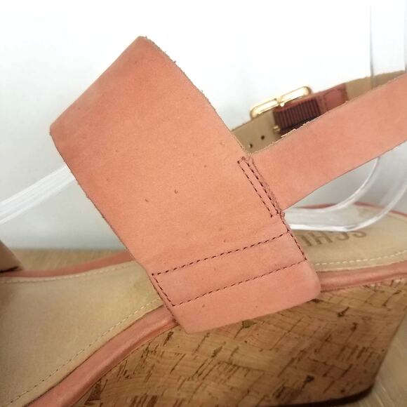 Schutz | Pink Suede Cork Wedge Sandals 8 - Picture 10 of 12